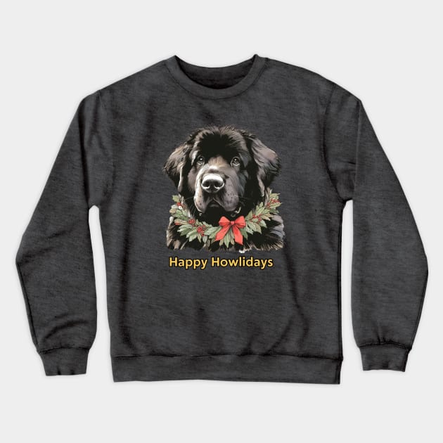 Happy Howlidays Newfoundland Crewneck Sweatshirt by ZogDog Pro